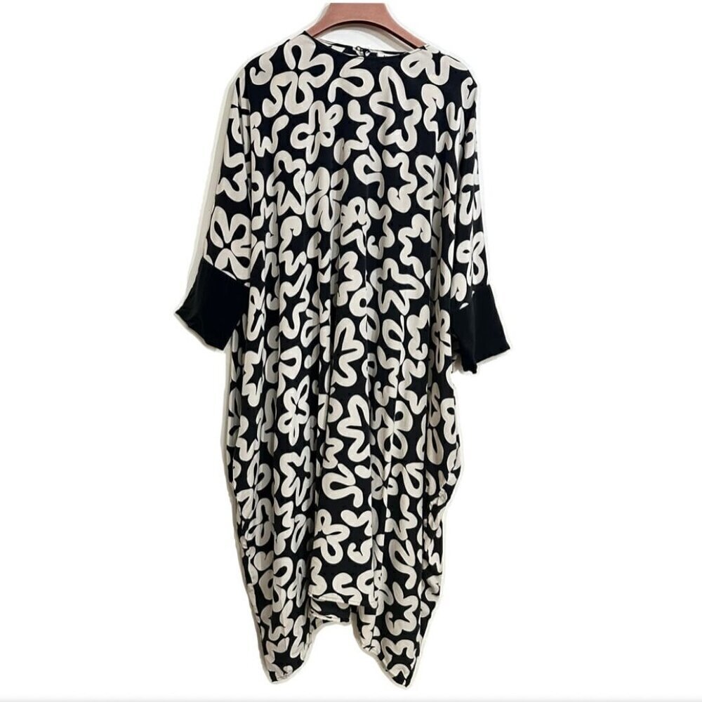 Issa London printed 100% silk lagenlook caftan dress